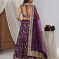 Rajwada Dark Purple Georgette Embellished Lehenga For Women