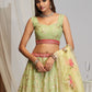 Rajwada Pista Green Georgette Embellished Lehenga For Women