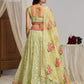 Rajwada Pista Green Georgette Embellished Lehenga For Women