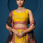 Rajwada Mustard Yellow Georgette Embellished Lehenga For Women