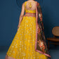 Rajwada Mustard Yellow Georgette Embellished Lehenga For Women