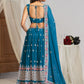 Rajwada Teal Blue Georgette Embellished Lehenga For Women