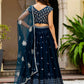 Rajwada Navy Blue Georgette Embellished Lehenga For Women