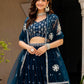 Rajwada Navy Blue Georgette Embellished Lehenga For Women