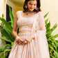 Rajwada pastel pink Georgette Embellished Lehenga For Women