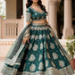 Rajwada Dark Green Crepe Embellished Lehenga For Women