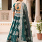 Rajwada Dark Green Crepe Embellished Lehenga For Women