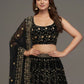 Rajwada Black Georgette Embellished Lehenga For Women