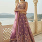 Rajwada Dusty Lavender Silk Blend Embellished Lehenga For Women
