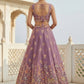 Rajwada Dusty Lavender Silk Blend Embellished Lehenga For Women