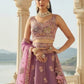 Rajwada Dusty Lavender Silk Blend Embellished Lehenga For Women