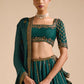 Rajwada Teal Green Silk Blend Embellished Lehenga For Women