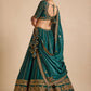 Rajwada Teal Green Silk Blend Embellished Lehenga For Women