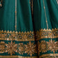 Rajwada Teal Green Silk Blend Embellished Lehenga For Women