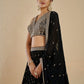 Rajwada Black Georgette Embellished Lehenga For Women