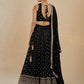 Rajwada Black Georgette Embellished Lehenga For Women