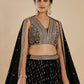 Rajwada Black Georgette Embellished Lehenga For Women