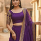 Rajwada Purple Georgette Embellished Lehenga For Women