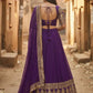 Rajwada Purple Georgette Embellished Lehenga For Women