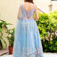 Rajwada Sky Blue Net Embellished Lehenga For Women