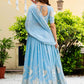 Rajwada Sky Blue Georgette Embellished Lehenga For Women