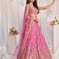 Rajwada Pink Silk Blend Embellished Lehenga For Women
