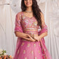 Rajwada Pink Silk Blend Embellished Lehenga For Women