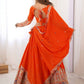 Rajwada Orange Crepe Embellished Lehenga For Women