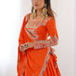 Rajwada Orange Crepe Embellished Lehenga For Women