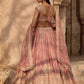 Rajwada Peach Georgette Embellished Lehenga For Women