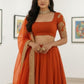 Rajwada Orange Georgette Embellished Lehenga For Women