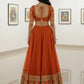 Rajwada Orange Georgette Embellished Lehenga For Women