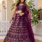 Rajwada Wine Georgette Embroidered Lehenga For Women