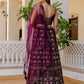Rajwada Wine Georgette Embroidered Lehenga For Women