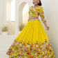 Rajwada Yellow Organza Embroidered Lehenga For Women
