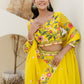 Rajwada Yellow Organza Embroidered Lehenga For Women