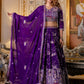 Rajwada Violet Georgette Embroidered Lehenga For Women