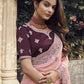 Rajwada Light Pink Georgette Embroidered Elegant Saree For Women