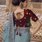 Rajwada Dusty Teal Georgette Embellished Elegant Saree For Women
