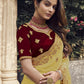 Rajwada Yellow Georgette Embroidered Elegant Saree For Women