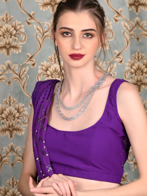 Rajwada Women Grey Faux Stones Studded Choker Necklace Set