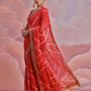Rajwada Red Printed Georgette Saree With Unstitched Blouse For Women