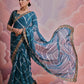 Rajwada Blue Printed Georgette Saree With Unstitched Blouse For Women