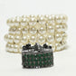 Rajwada Multicolor Alloy Beaded Pearl Bracelet For Women