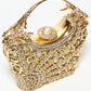 Rajwada Golden Alloy Embellished Hand Bag For Women