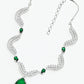 Rajwada White And Green Alloy Stone Work Jewellery Set For Women