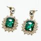 Rajwada Green And Golden Alloy Stone Earrings For Women