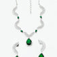 Rajwada White And Green Alloy Stone Work Jewellery Set For Women