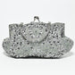 Rajwada Light Grey Silk Blend Embellished Clutch For Women