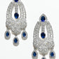 Rajwada White And Blue Alloy Stone Earrings For Women
